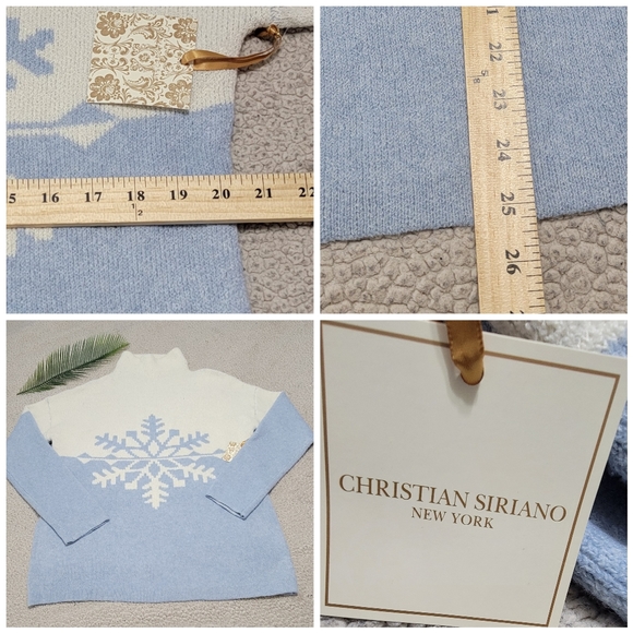 Christian Siriano Large Snowflake Print Long Sleeve Sweater Size M - Picture 4 of 7